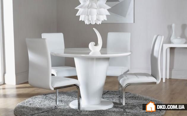 15 Круглих обідніх столів в білому кольорі для елегантної атмосфери в їдальні
