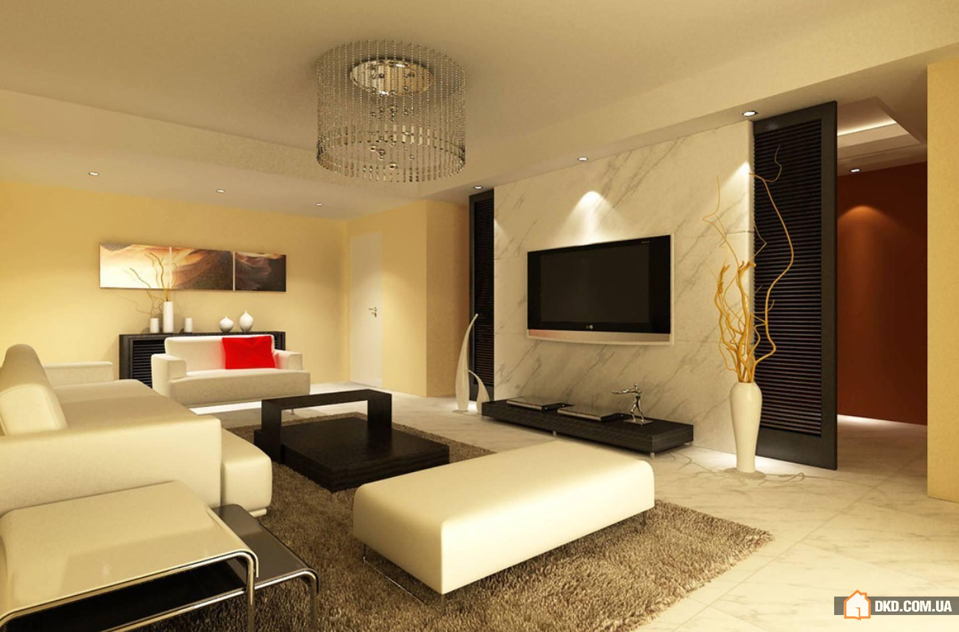 Идеи для современного дизайна гостинной комнаты