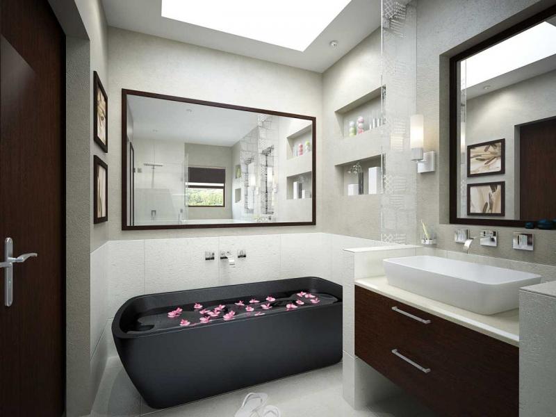 Интерьер ванной комнаты в доме: эргономично и стильно