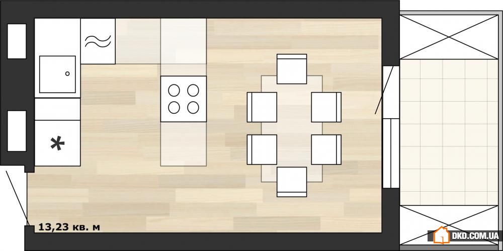 4 варианта планировки узкой прямоугольной кухни