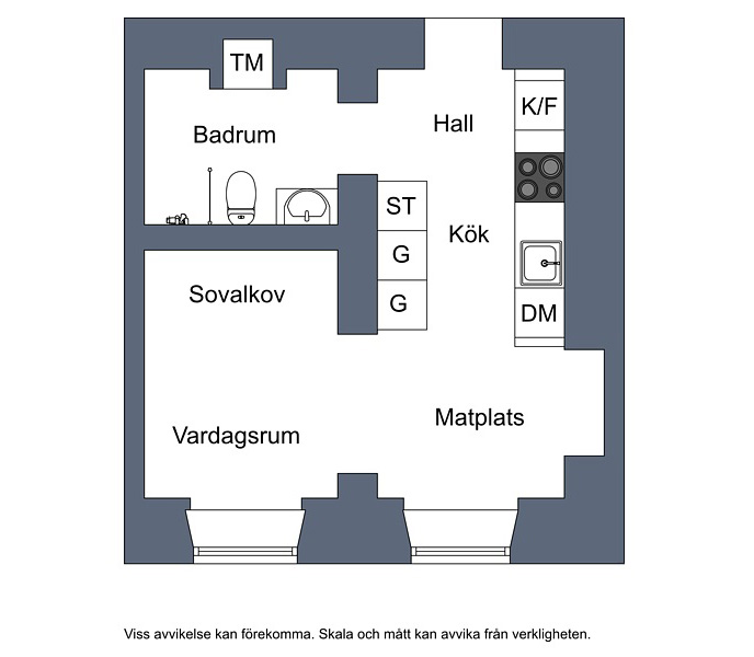 Маленькая шведская квартира (30 кв. м)