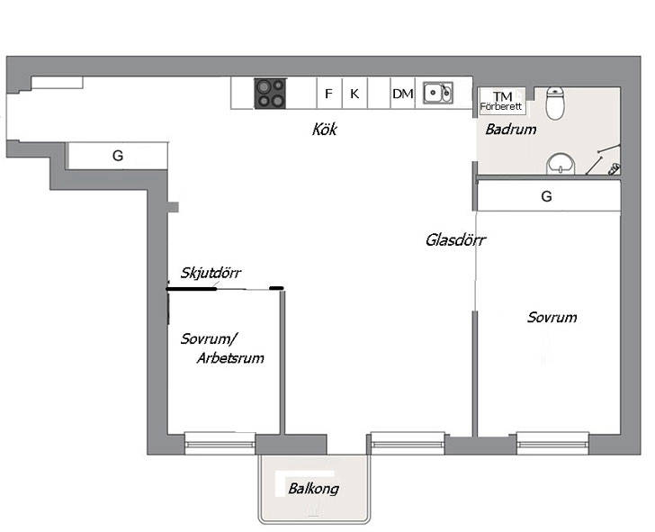 Все, что мы так любим в скандинавском дизайне в одной небольшой квартире (59 кв. м)
