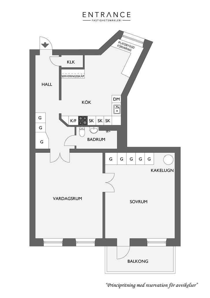 Творческий интерьер в Швеции (76 кв. м)