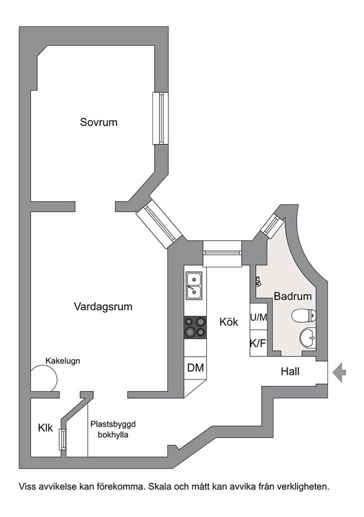 Небольшая квартира в сером (46 кв. м)