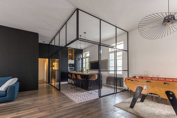Открытая планировка во всей красе: стильная квартира в Монпелье (Франция)