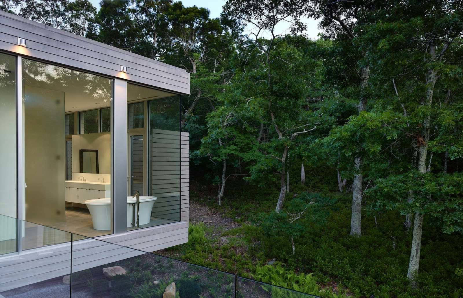 Современный дом с очаровательным видом на лес