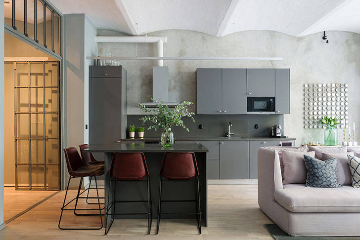 Скандинавський інтер'єр з індустріальними елементами (67 sqm)