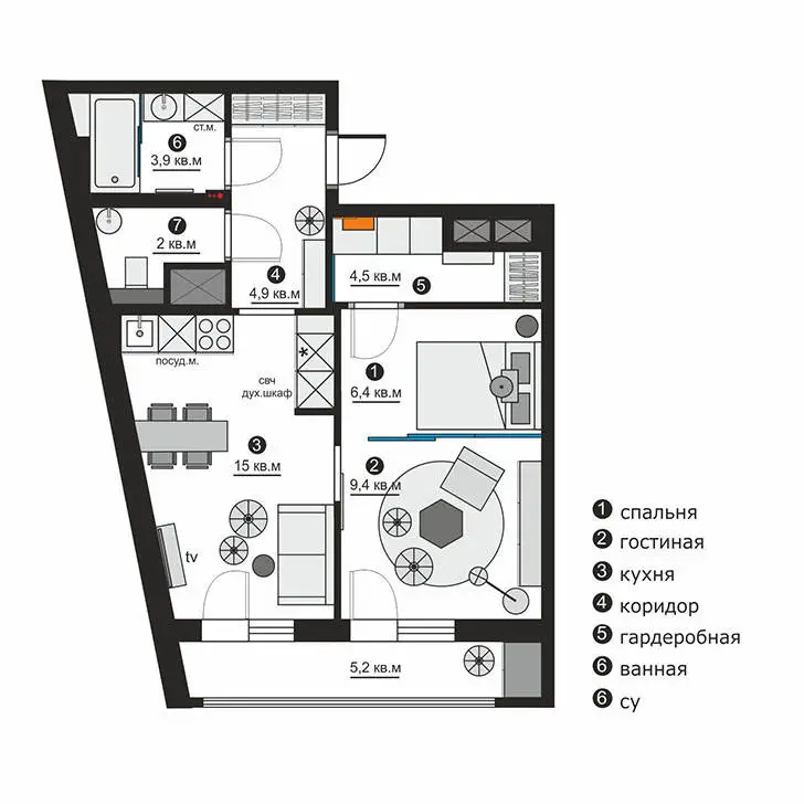 Зручна сучасна квартира для молодої дівчини в центрі Санкт-Петербурга (48 м²) - Gallery image 14