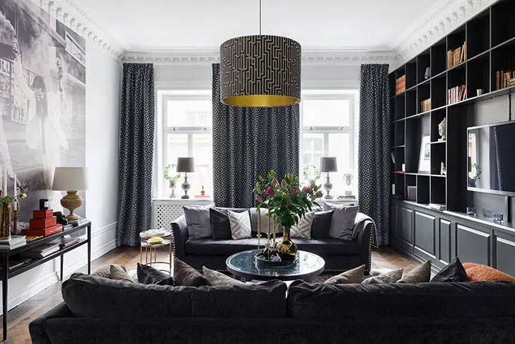 Elegante moderne Wohnung mit schwarzem Schrank in Stockholm (115 m²) - Gallery image 0