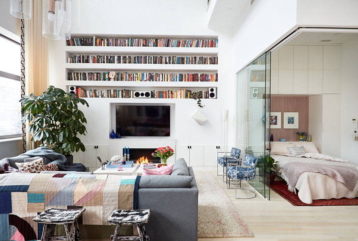 Неординарный дизайн двухэтажной квартиры в Нью-Йорке