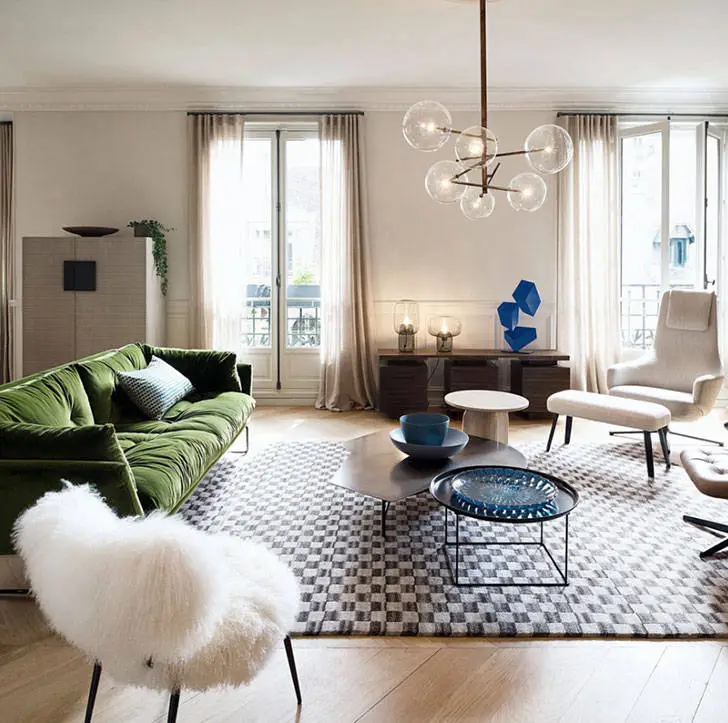 Paris Apartment with Blue Fireplace - Gallery image 0