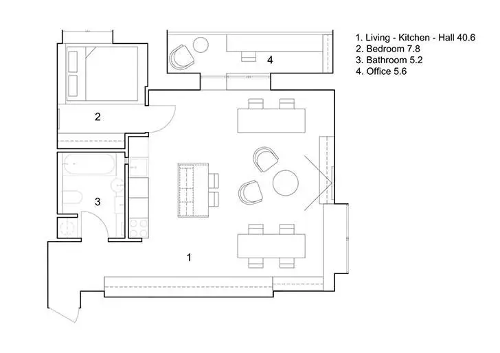 Paint Spilled on Concrete: Creative Apartment in Moscow (59 sqm) - Gallery image 21