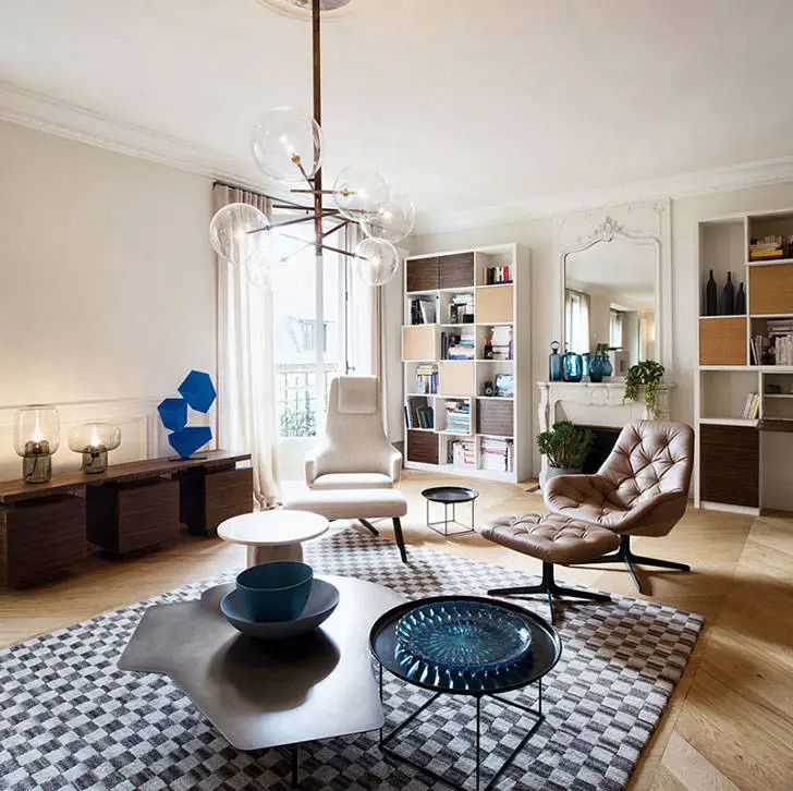 Paris Apartment with Blue Fireplace - Gallery image 2