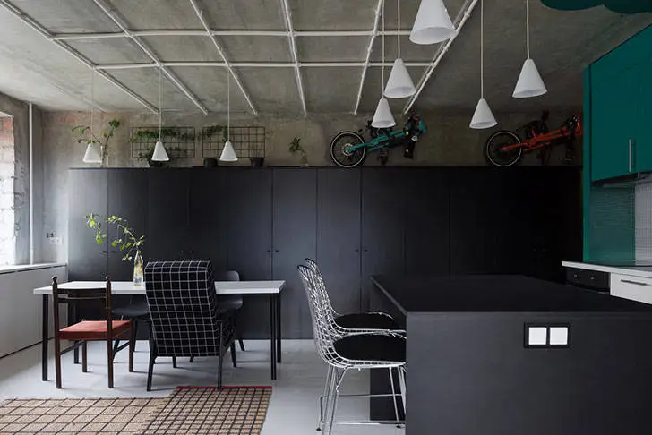 Paint Spilled on Concrete: Creative Apartment in Moscow (59 sqm) - Gallery image 0