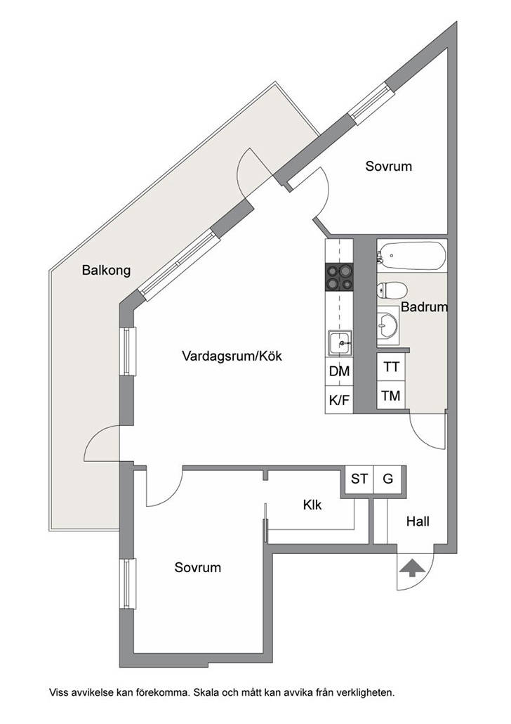 Современная скандинавская квартира залитая светом (70 кв. м)