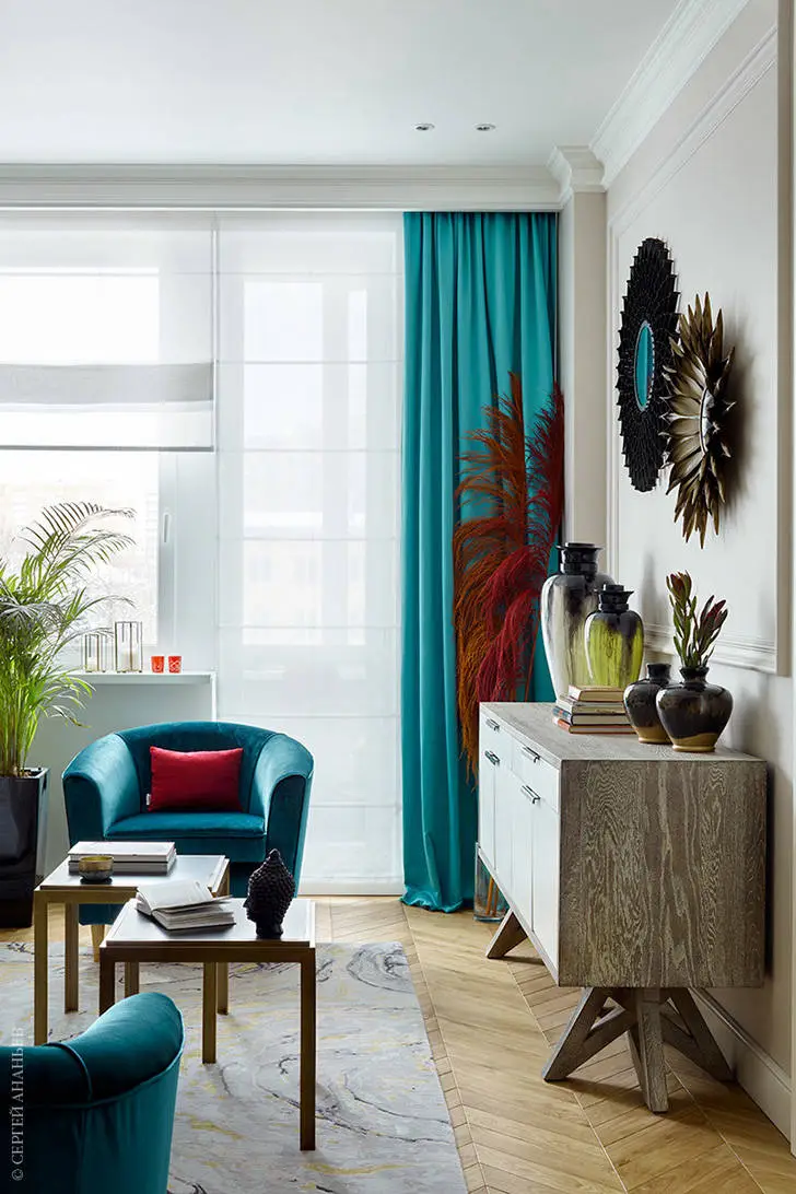 Moskiewskie tropiki: stylowy mieszkanie dla młodej kobiety (46 m²) - 3