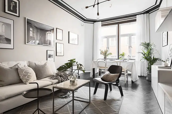 Jak ciemne karneole dodали wyrazistości do skandynawskiego wnętrza (50 m²) - Gallery image 0