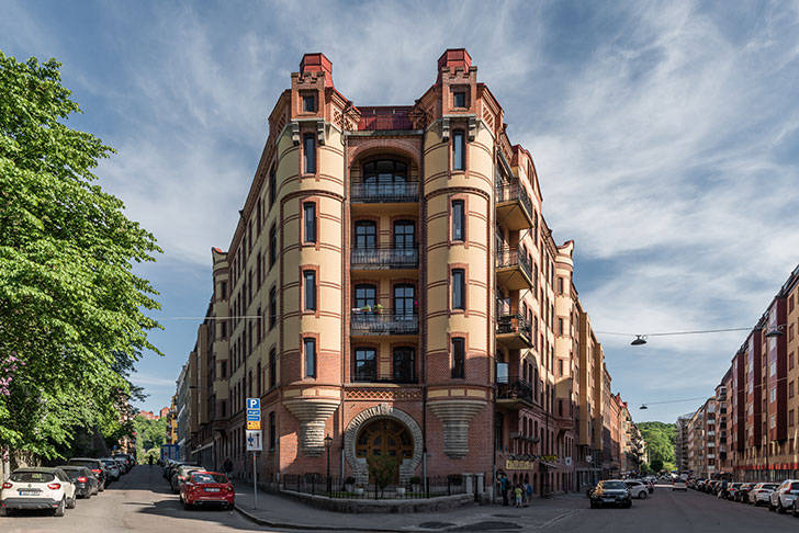 Двухкомнатная квартира в скандинавском стиле с неправильной планировкой (61 кв. м)
