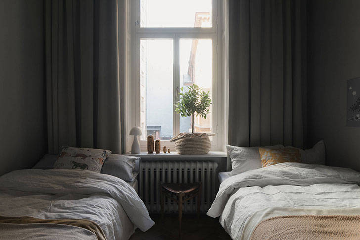 Атмосферная квартира в дымчато-пастельных оттенках в Стокгольме