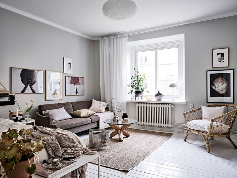 Дизайн однокомнатной квартиры для девушки в Швеции (36 кв. м)