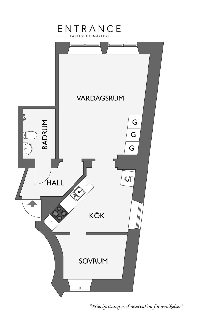 Прекрасная небольшая белая квартира в Гетеборге (38 кв. м)