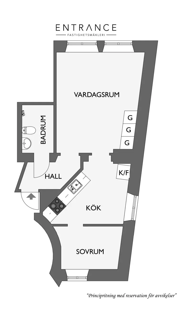 Прекрасная небольшая белая квартира в Гетеборге (38 кв. м)
