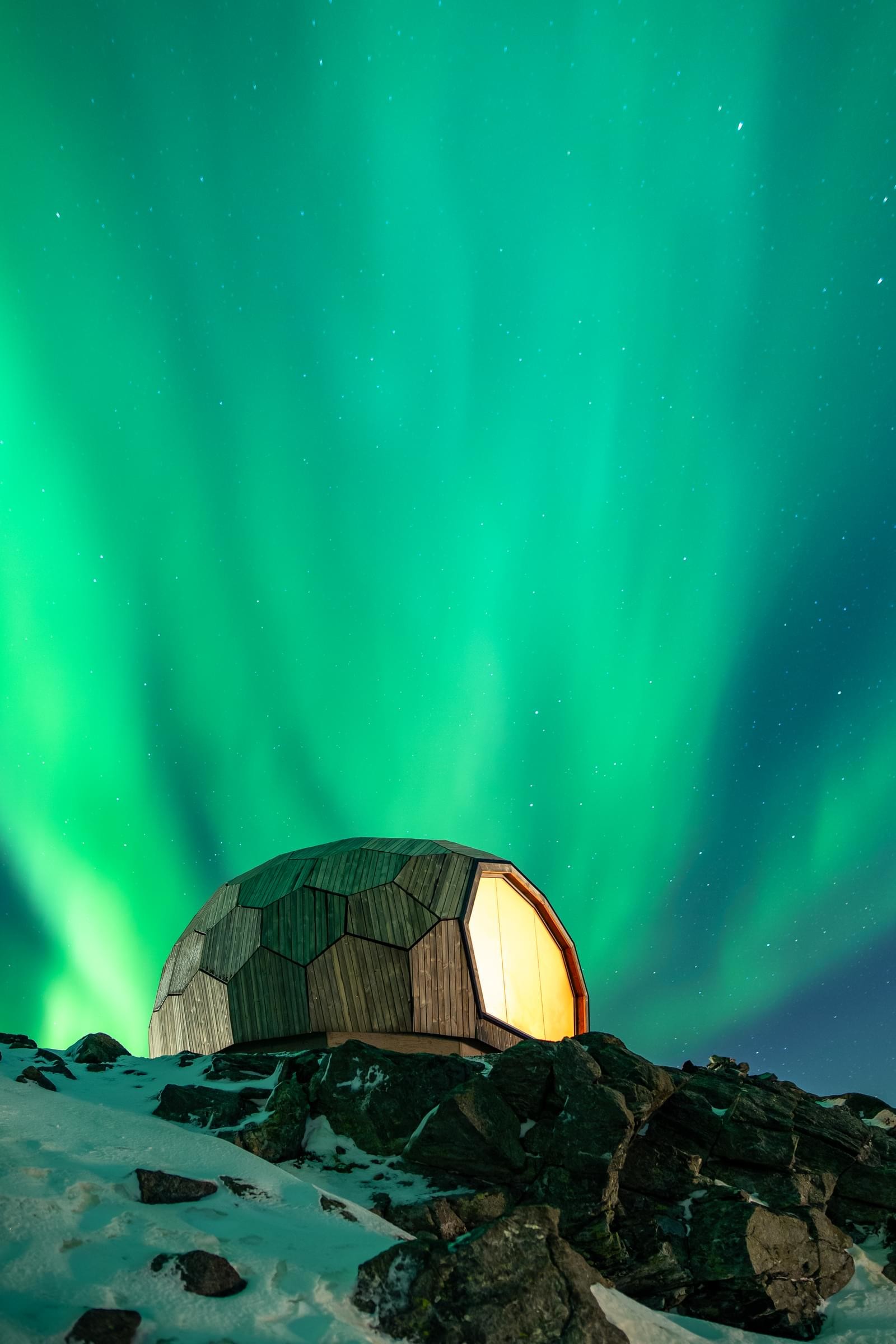 Хижина в горах Норвегии для отдыха туристов