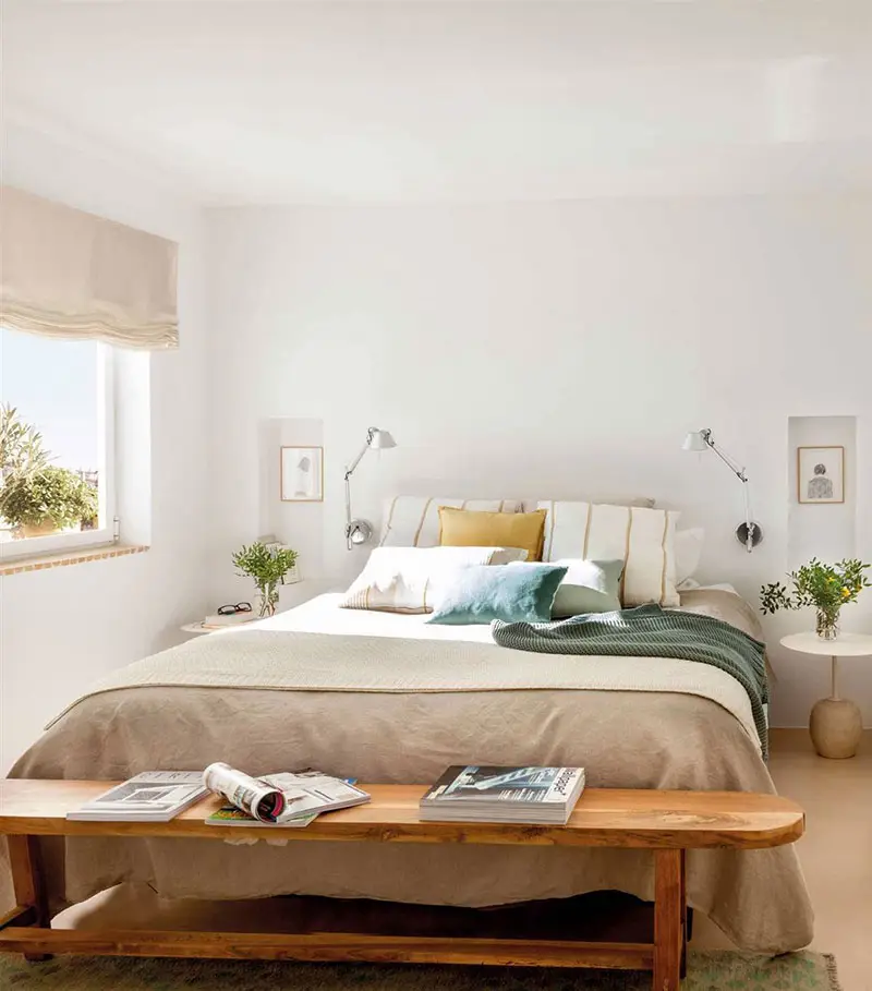 24 вдохновляющие спальни с белыми стенами от El Mueble