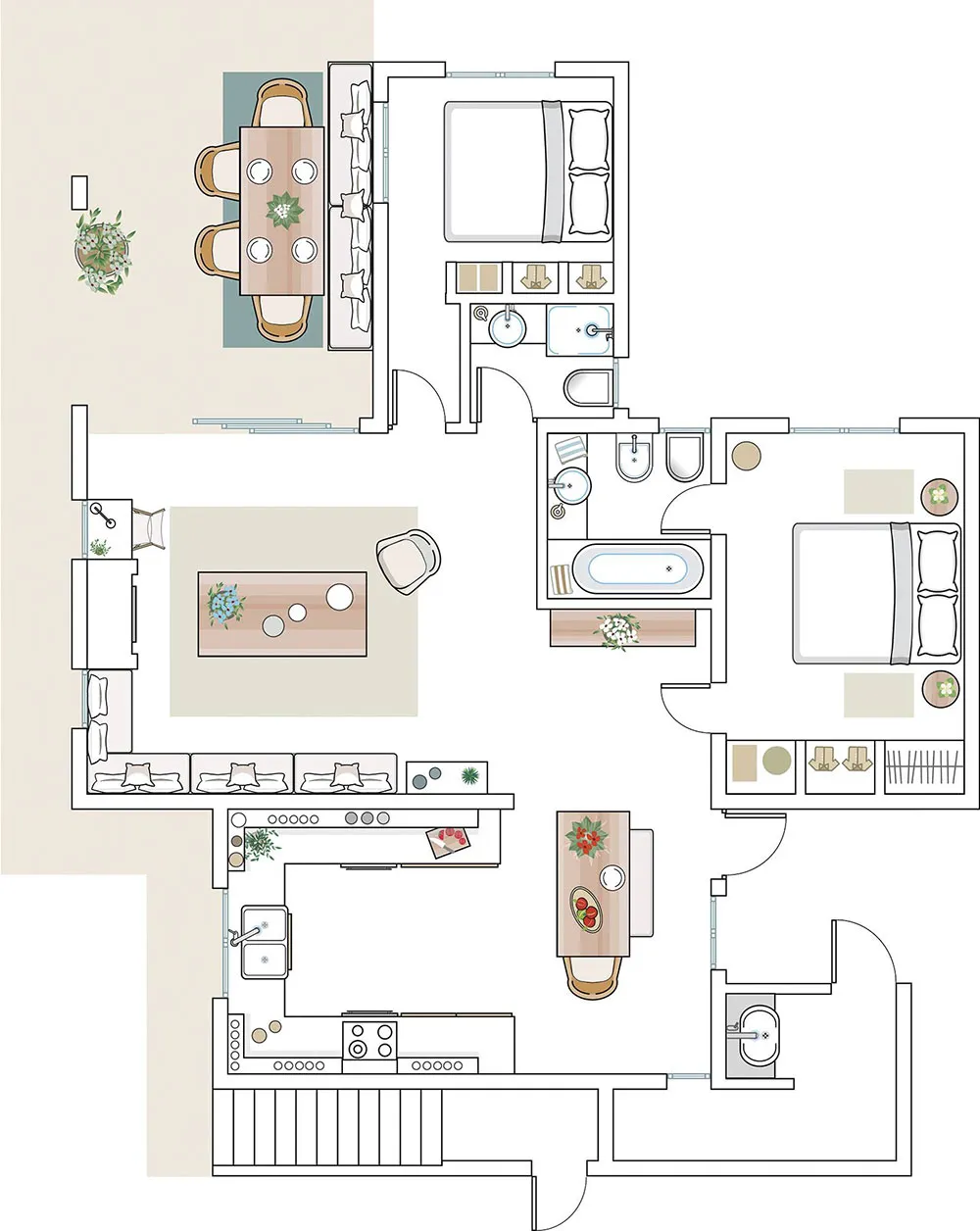 Interior blanco aireado de una casa pequeña frente al mar en España - Gallery image 9