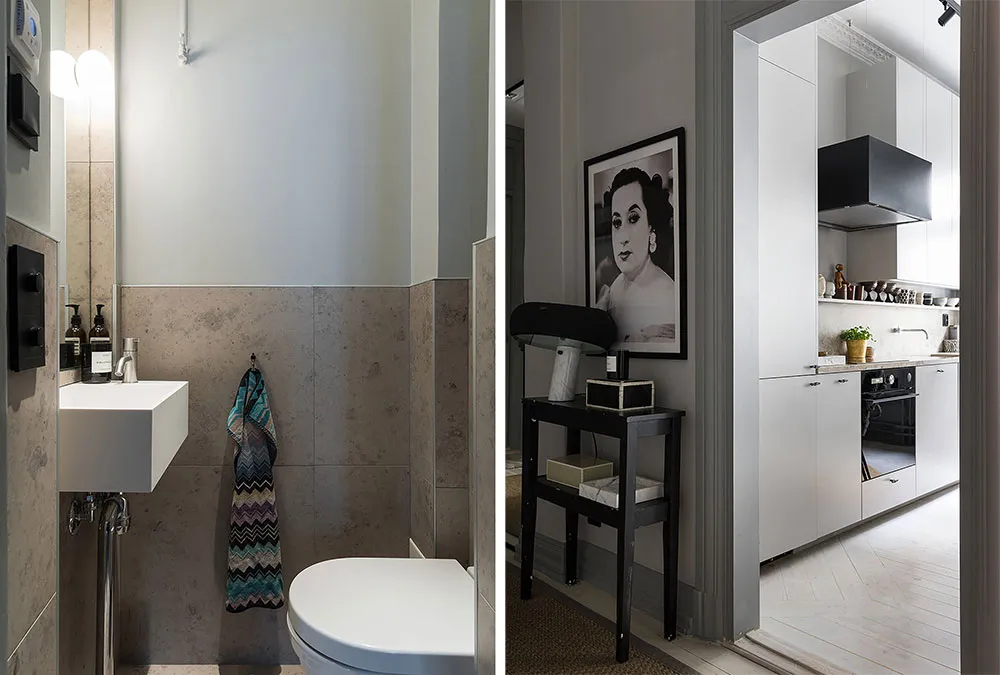 Style combiné de gris et beige dans l'interior d'une appartement à Stockholm (72 m²) - Gallery image 14