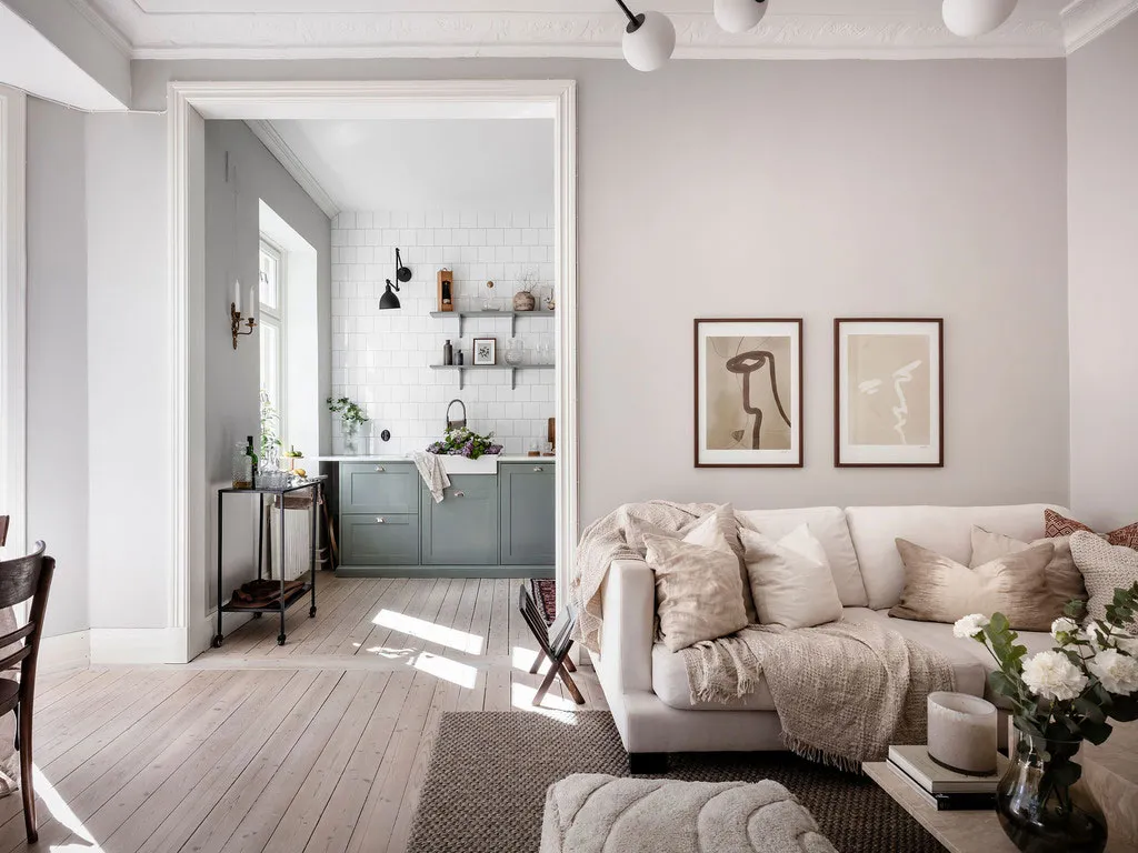 Винтажний буфет і пилково-зелена кухня: світла квартира в Швеції (64 кв. м) - Gallery image 12