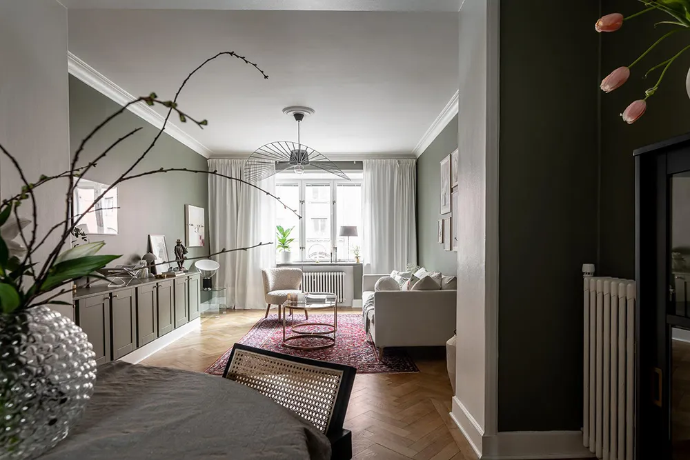 Estilos de verde y gris en el diseño de una casa sueca (88 m2) - Gallery image 8