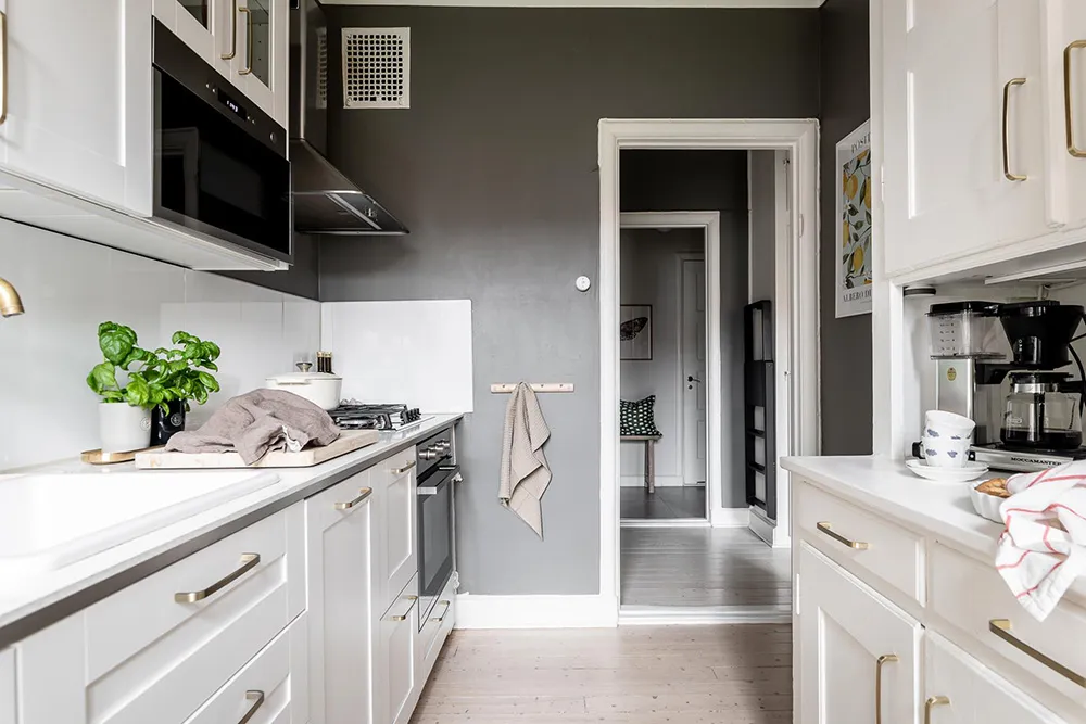 Estilos de verde y gris en el diseño de una casa sueca (88 m2) - Gallery image 31