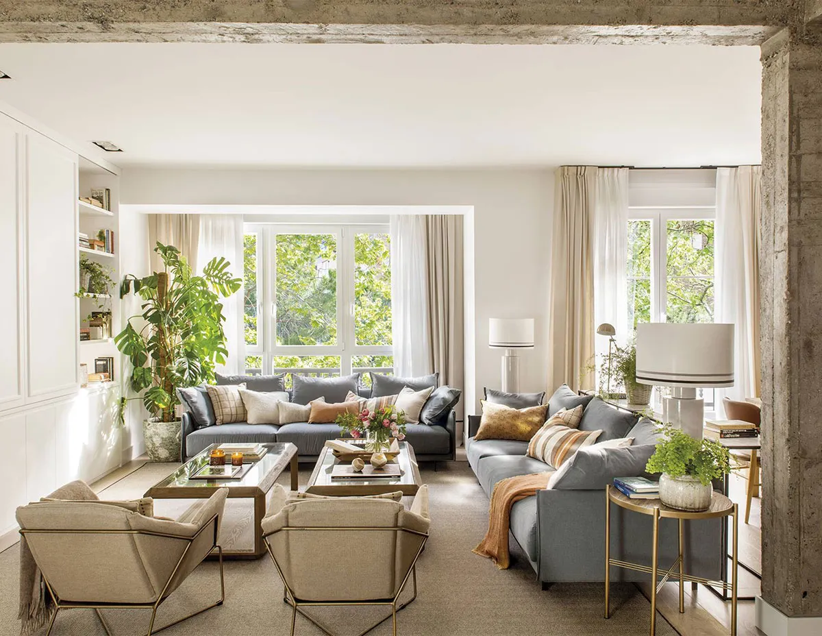 Elegant and cozy interior with concrete columns in Bilbao - Gallery image 0