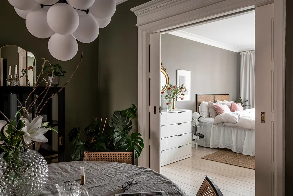 Estilos de verde y gris en el diseño de una casa sueca (88 m2) - Gallery image 15