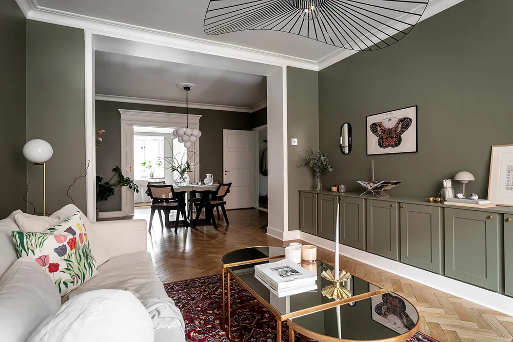 Estilos de verde y gris en el diseño de una casa sueca (88 m2) - Gallery image 13