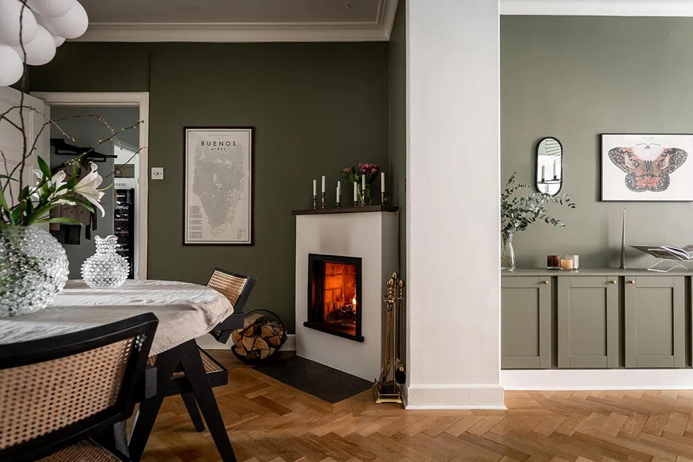 Estilos de verde y gris en el diseño de una casa sueca (88 m2) - Gallery image 3