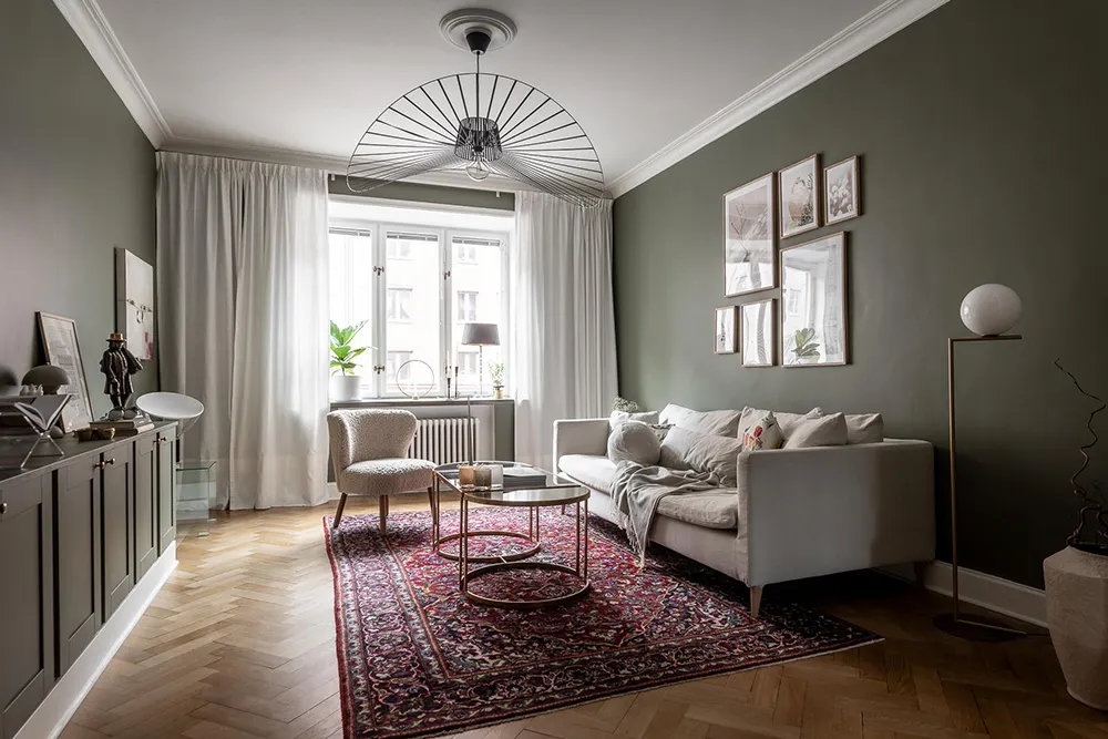 Estilos de verde y gris en el diseño de una casa sueca (88 m2) - Gallery image 10