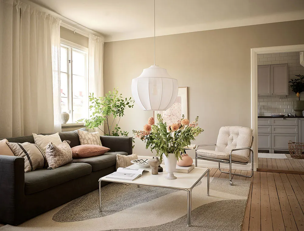 Уютный интерьер с обилием текстиля в Швеции (60 кв. м) - Gallery image 3