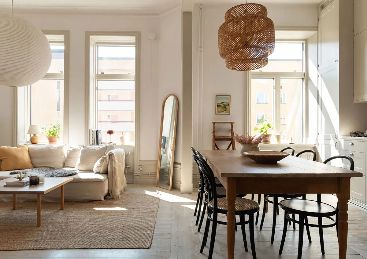 Décor chaleureux et planification ouverte : petite appartement dans un vieil immeuble (52 m²) - Gallery image 5