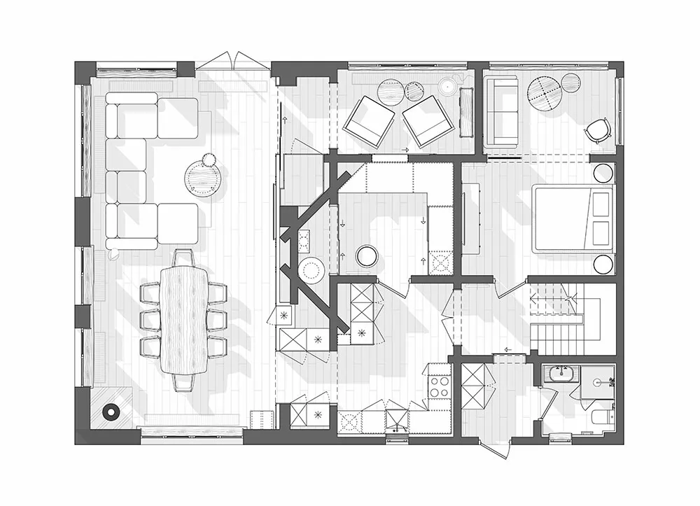 Modernes touches dans le design d'une maison en bois près de Kiev - Gallery image 18