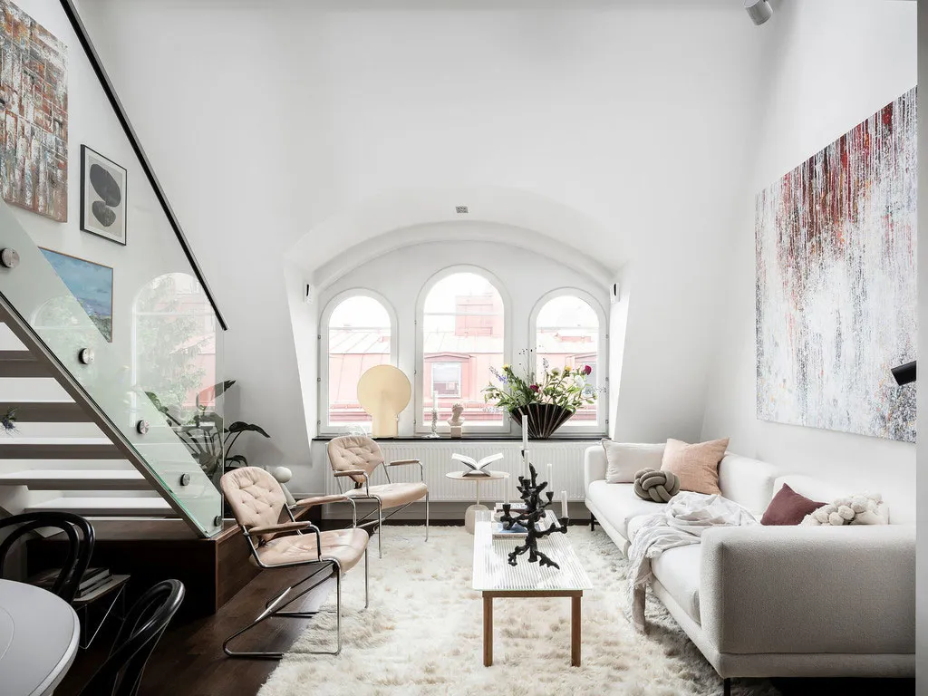 Biała mansarda z pięknym wnętrzem w Gotenborze (55 m²) - Gallery image 5