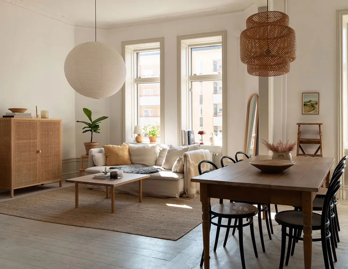Décor chaleureux et planification ouverte : petite appartement dans un vieil immeuble (52 m²) - Gallery image 2