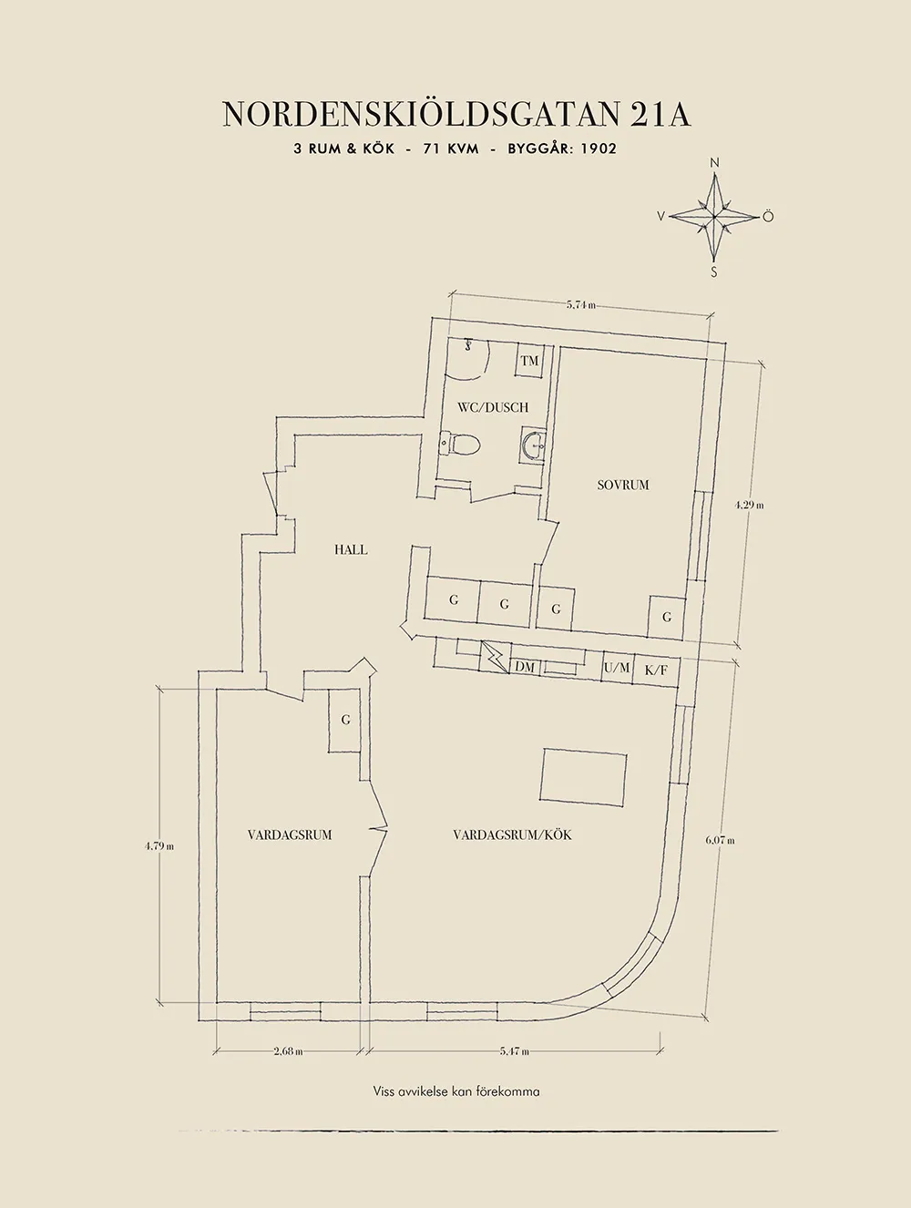 Blauer Decken in Wohnzimmer und stilvolle Details: Ruhiges Interieur in Goteborg (71 qm) - Gallery image 30