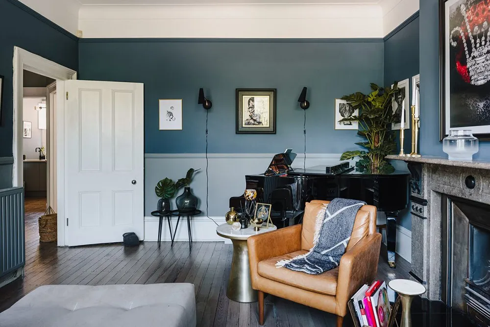 Frais tons de bleu dans le design d'un appartement victorien à Londres - Gallery image 2