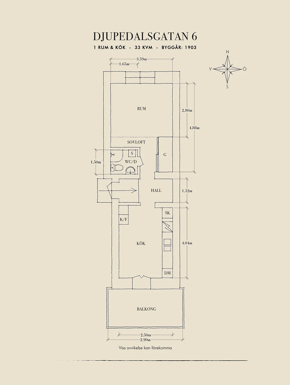 Маленькая бежевая квартира с антресолью в Швеции (33 кв. м) - Gallery image 26