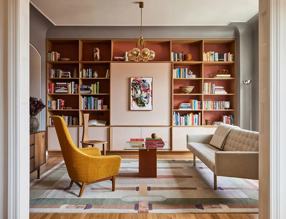 Beaux tons et îlot de cuisine en carrelage : appartement élégant à New York - Gallery image 4