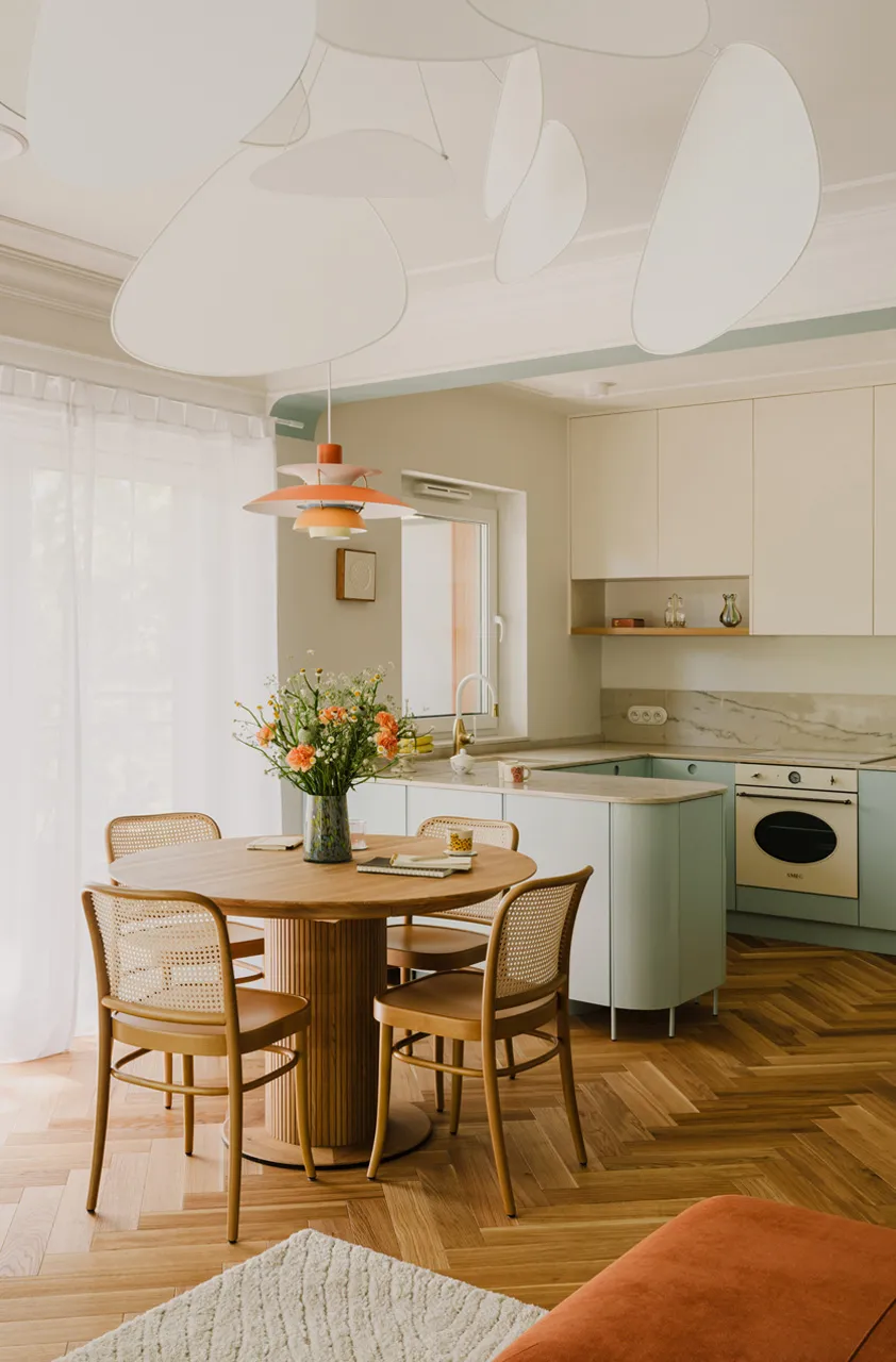 Peintures vives et touches d'art déco dans la conception d'appartement à Wrocław - Gallery image 1