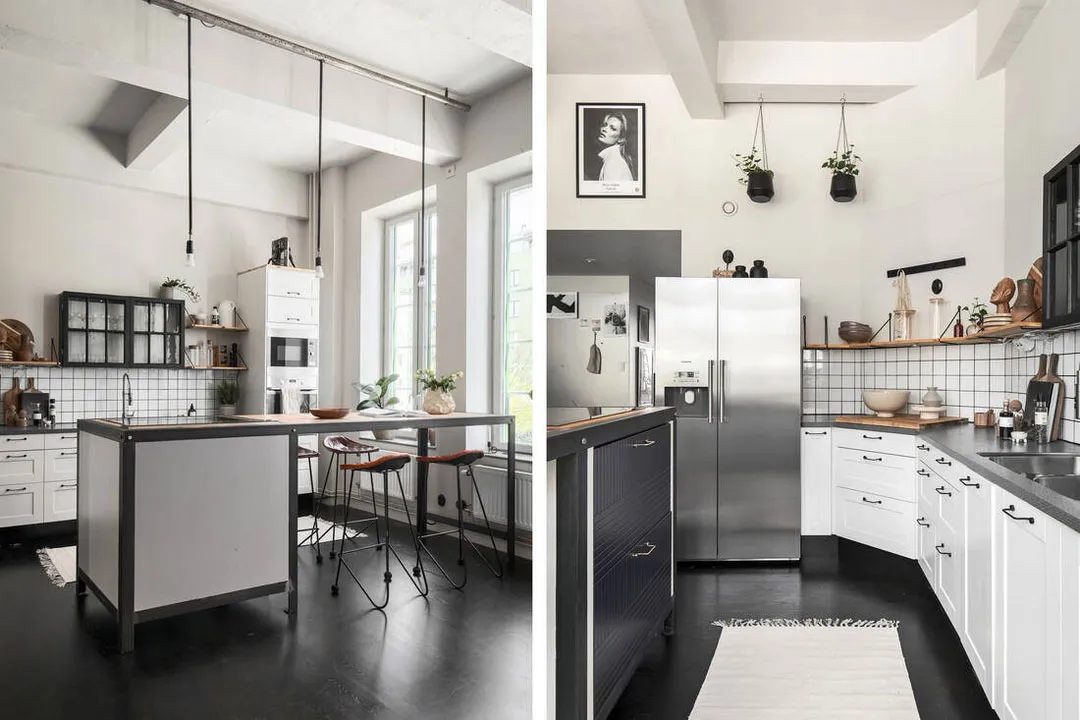 Zwei Dachbodenräume und metallische Elemente: Industrielle Einrichtung in Schweden (68 qm) - Gallery image 7