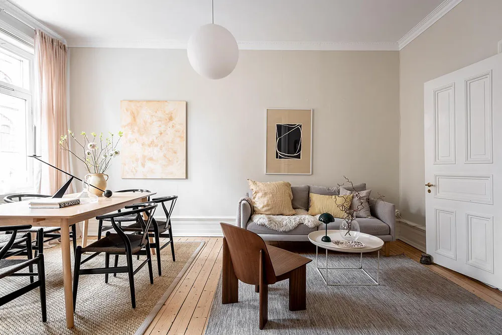 Intérieur scandinave cosy avec tapis mur - Gallery image 7